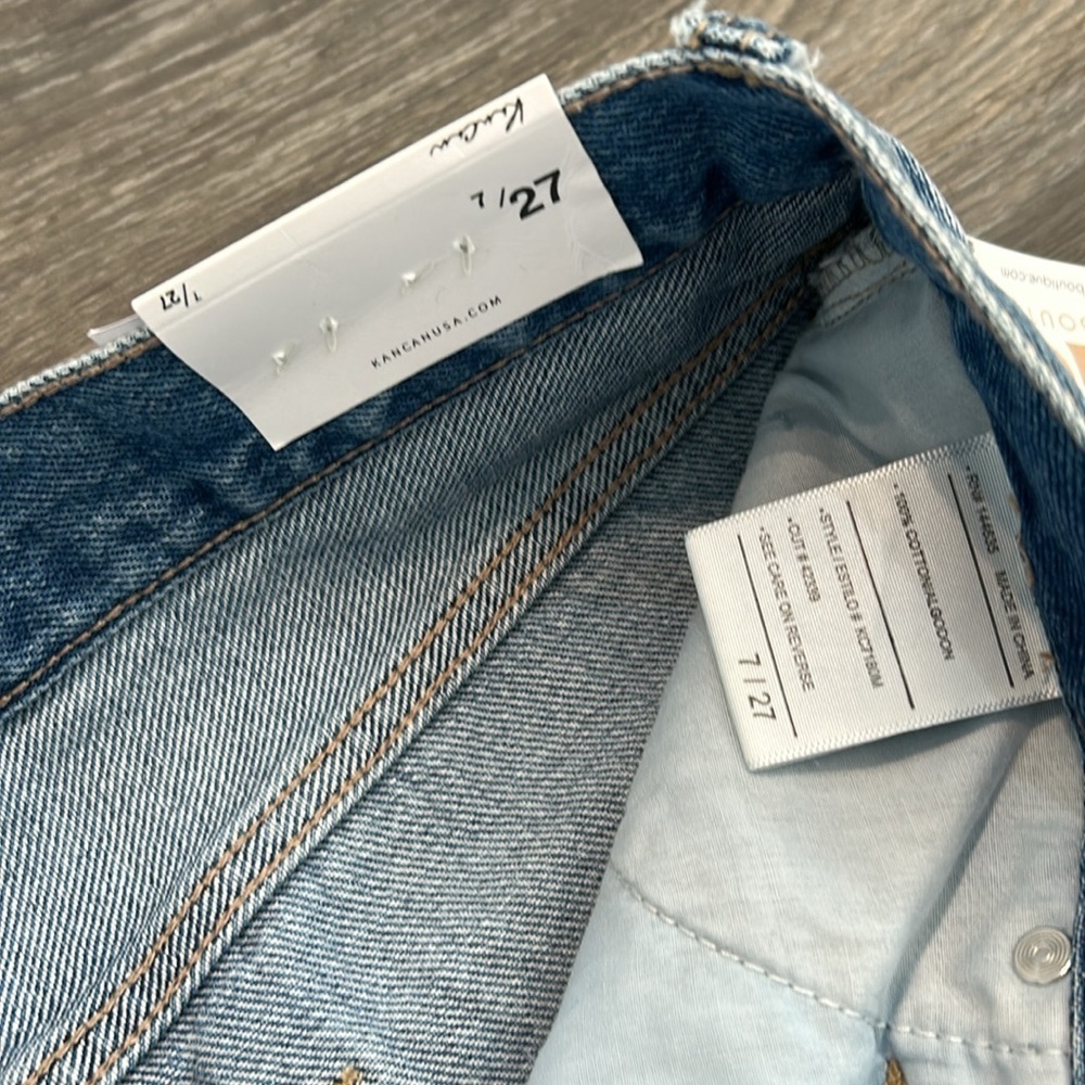NEW KanCan 27 7 Regina High Waist Mom Jeans Distressed Ripped Denim Medium Wash - Picture 7 of 14